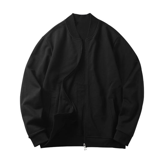 Herren Minimalistische Bomberjacke mit durchgehendem Reißverschluss, geripptem Stehkragen & Eingrifftaschen EB