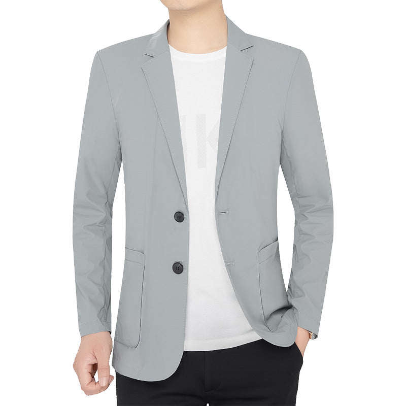 Herren Unstrukturierter Stretch Reiseblazer mit aufgesetzten Taschen EB