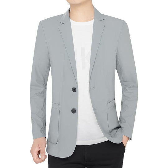 Herren Unstrukturierter Stretch Reiseblazer mit aufgesetzten Taschen EB