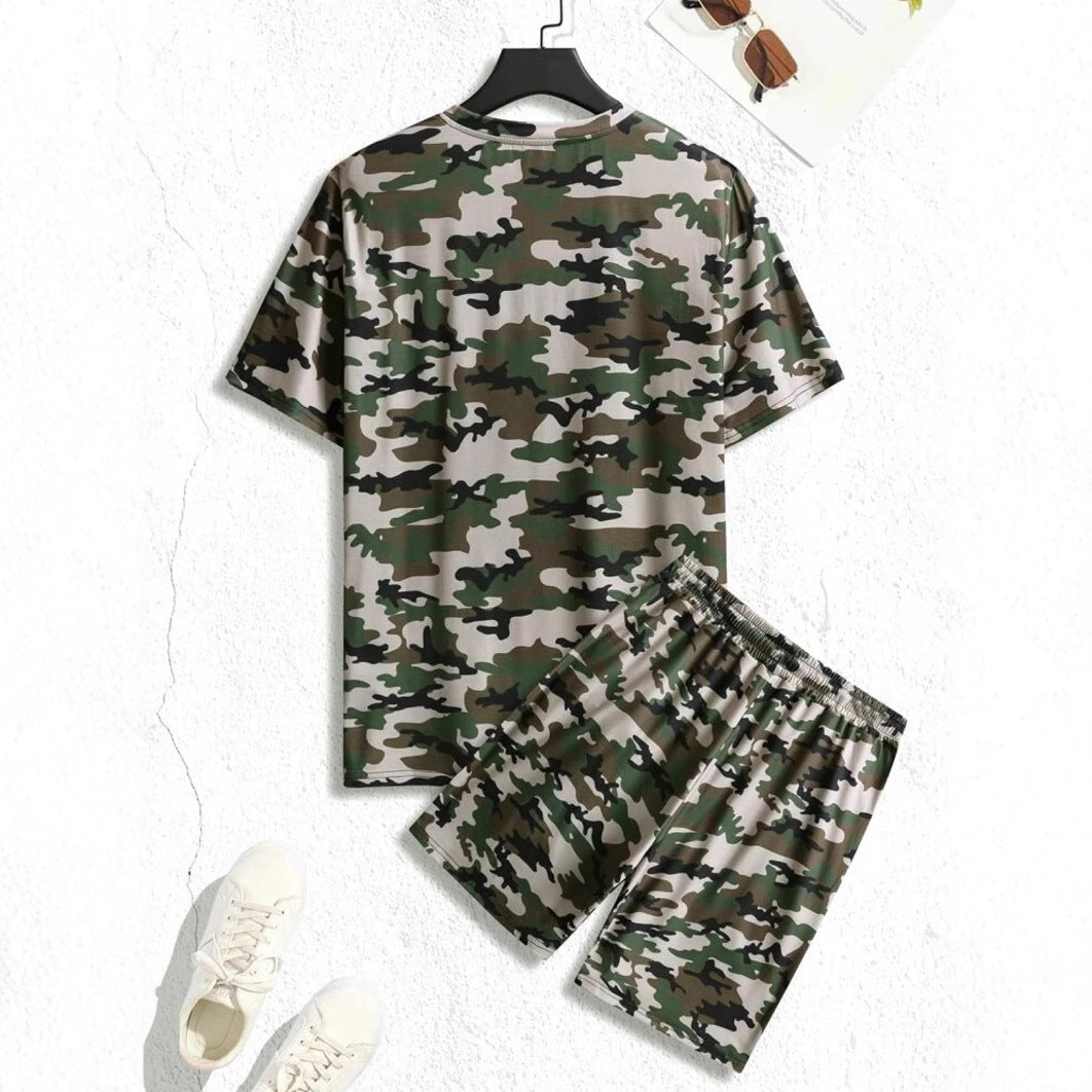 Herren Camouflage Sportanzug mit modernem Design und praktischen Taschen R&B