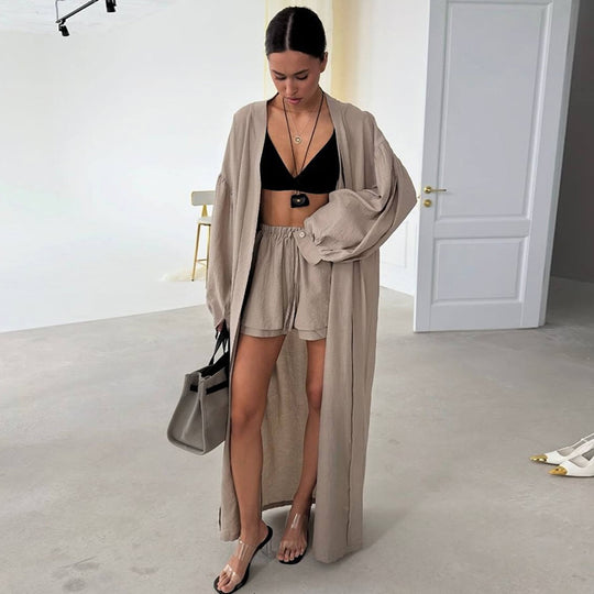 Damen elegantes und luftiges Kimono-Set EB