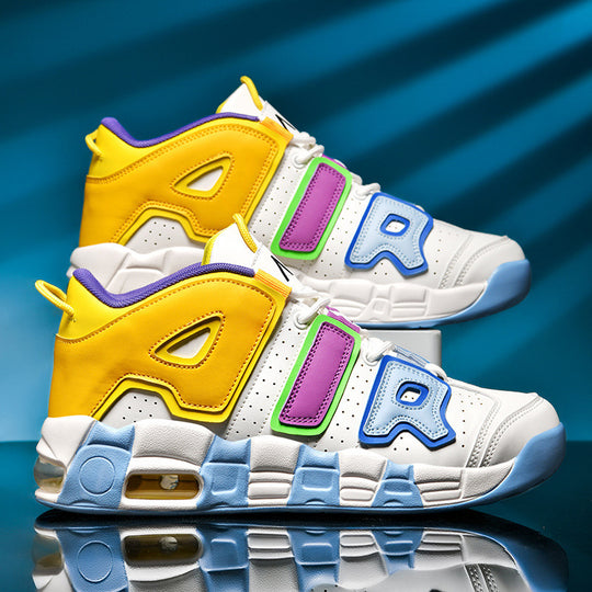 Unisex hochwertige Streetball-Sneaker mit perforiertem Obermaterial, verstärkten Overlays und gedämpfter Wellen-Zwischensohle EB