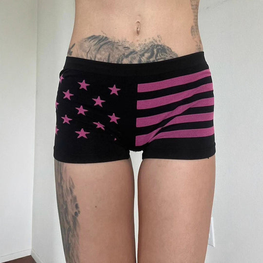 Damen Komfortable Boxershorts mit patriotischem Design EB