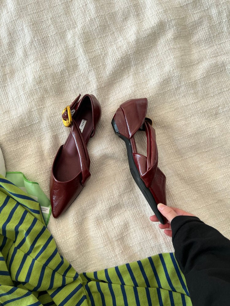 Damen elegante Slingback-Pumps mit modischem Riemchen und stabiler Sohle EB