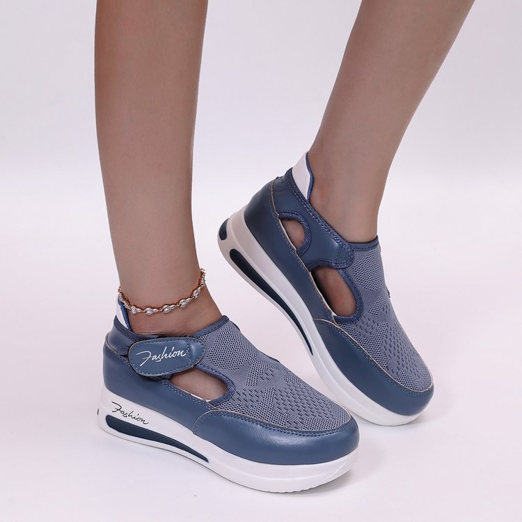 Damen Sportliche Slip-On Sneakers mit atmungsaktivem Mesh-Obermaterial und komfortabler Innensohle EB