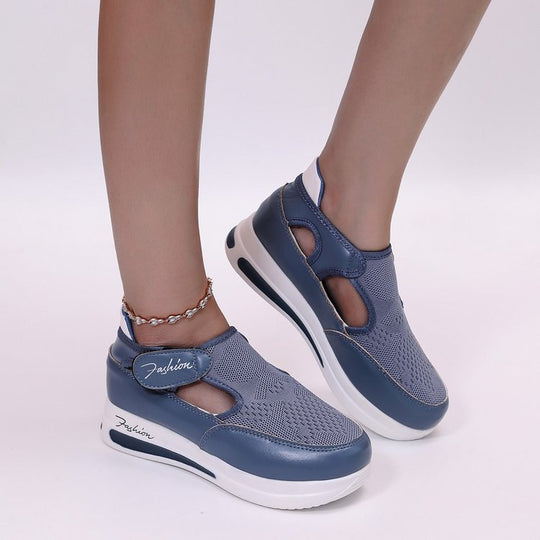 Damen Sportliche Slip-On Sneakers mit atmungsaktivem Mesh-Obermaterial und komfortabler Innensohle EB