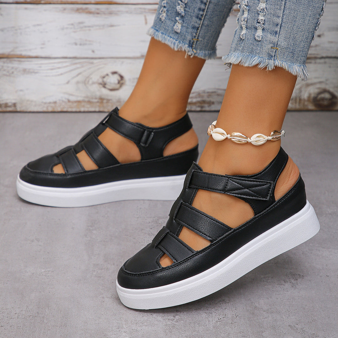 Damen Wedge-Sneaker mit verstellbaren Riemen und rutschfester Sohle EB