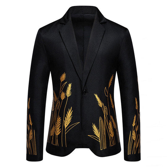 Herren eleganter Blazer mit floralen Stickereien EB
