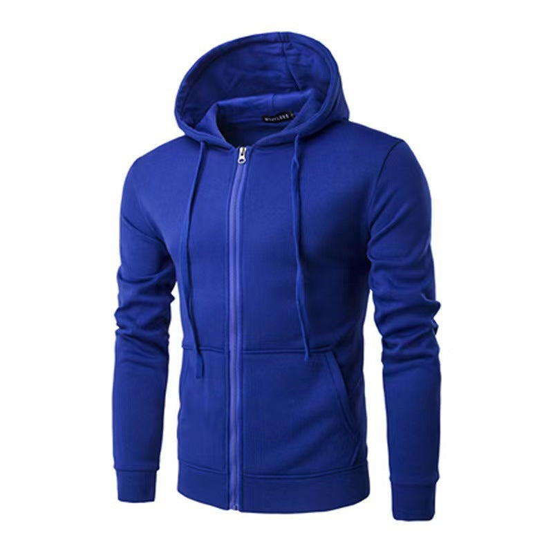 Herren nan schmal geschnittene Zip-Hoodie Jacke mit weichem Fleece-Innenfutter und Kängurutaschen EB