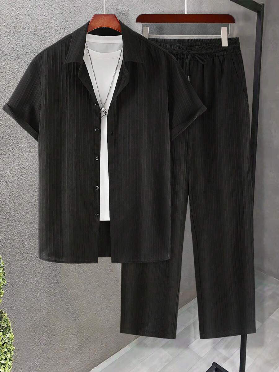 Damen Streifen Schlafanzug Set EB