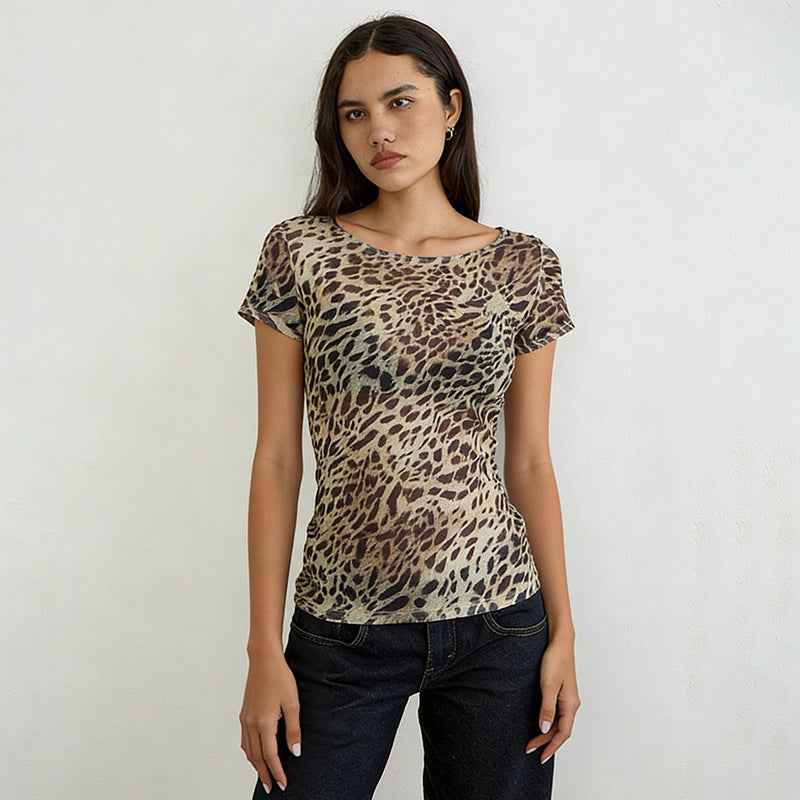 Damen figurbetontes Oberteil mit modernem Textur-Muster EB