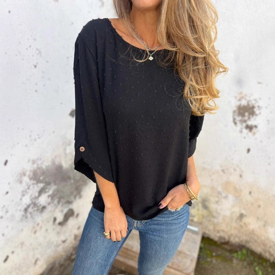 Damen lässige Bluse mit strukturiertem Stoff EB