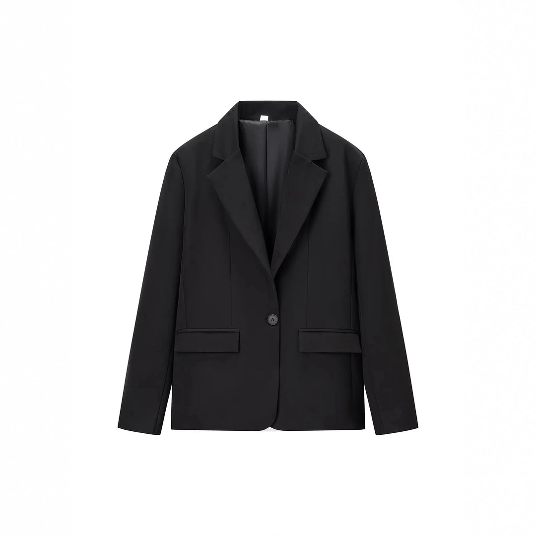 Damen elegantes Anzug-Set mit tailliertem Blazer und weit geschnittenen Hosen EB