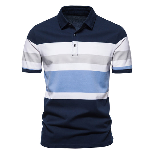 Herren Poloshirt mit klassischen Streifen und atmungsaktiver Baumwolle EB