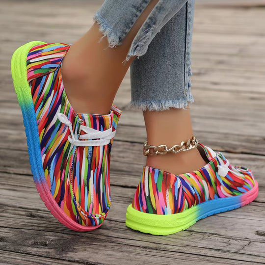 Damen Farbenfrohe Freizeitschuhe mit stylischem Grafikdesign EB