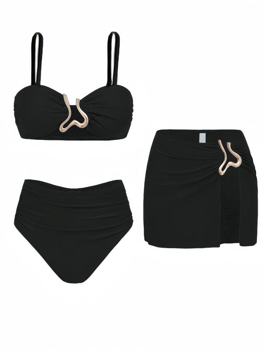 Damen Bikiniset mit elegantem Wickelrock und modischem Design EB