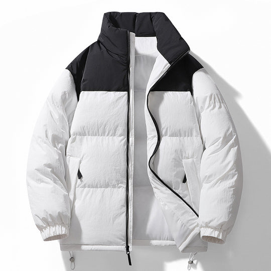 Herren gesteppte Thermo-Steppjacke mit hohem Stehkragen, Zwei-Wege-Reißverschluss und Kordelzugsaum EB