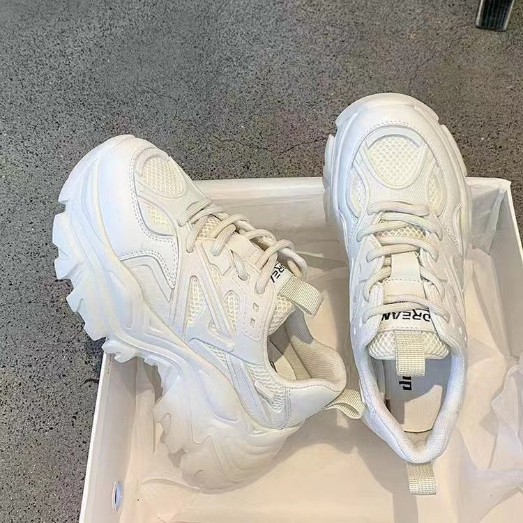 Damen modische Chunky Sneakers mit atmungsaktivem Obermaterial und ergonomischer Sohle EB