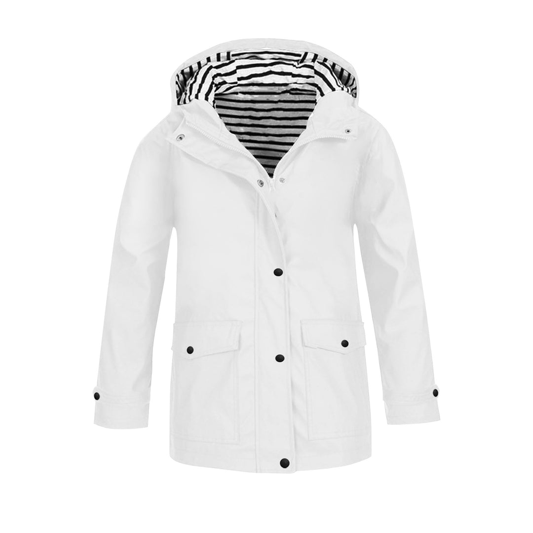 Damen wetterfeste Parkajacke mit praktischen Taschen und verstellbarem Kapuzenkragen EB
