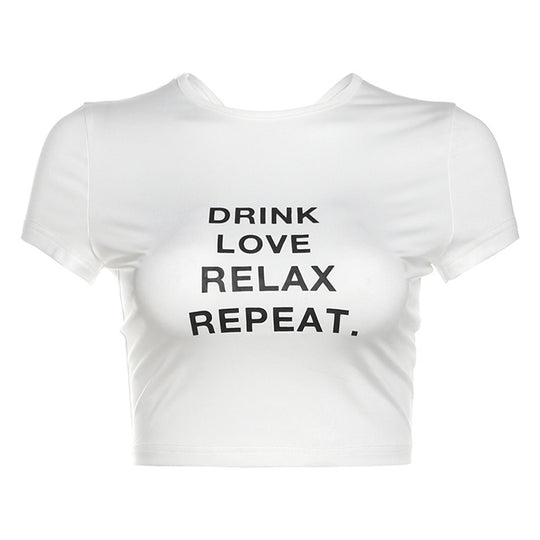 Damen cropped T-Shirt mit Motivdruck EB