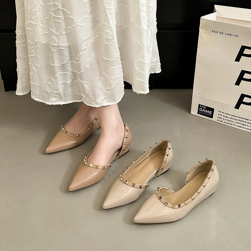 Damen elegante spitze Ballerinas mit Nieten EB