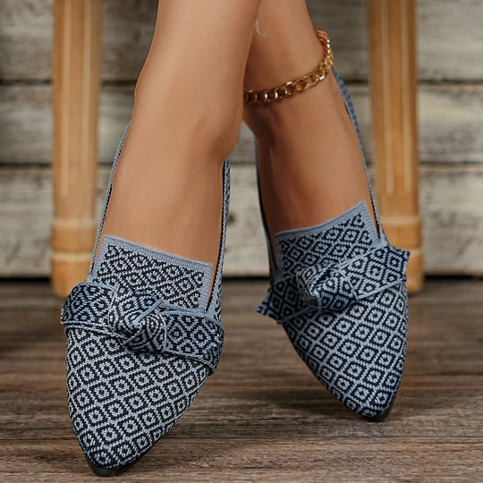 Damen Flache Slipper mit elegantem Muster EB