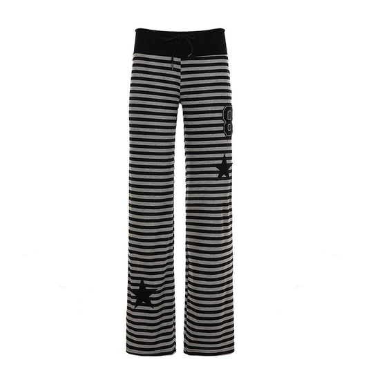 Damen Freizeithose mit gestreiftem Muster und praktischen Seitentaschen EB