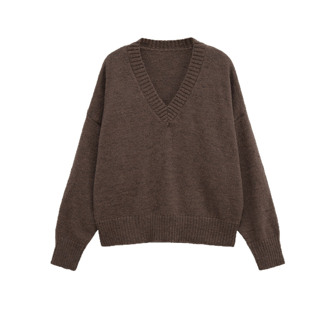 Damen lässiger V-Ausschnitt Pullover EB