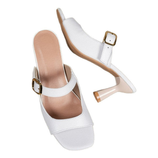 Damen elegante Slingback-Sandalen mit modischem Blockabsatz EB