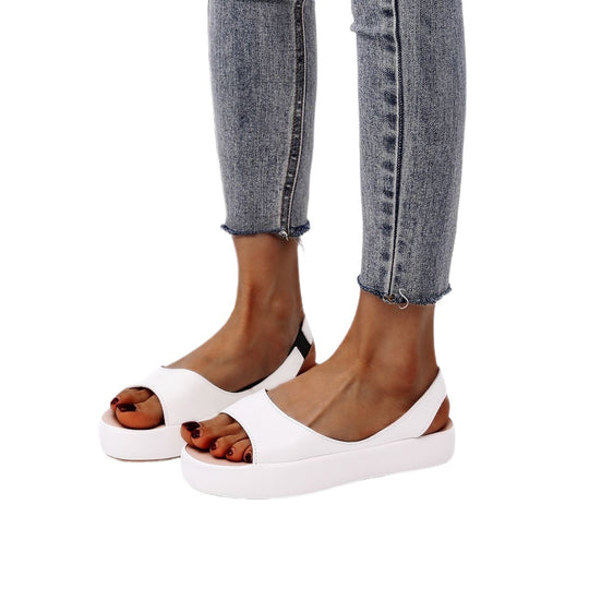 Damen Komfortable Offene Sandalen mit elastischem Riemendesign EB
