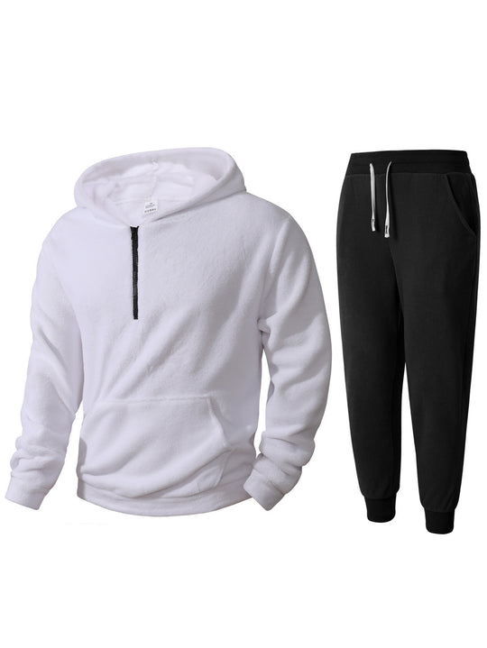 Herren kuscheliges Fleece-Hoodie und Jogginghose Set EB