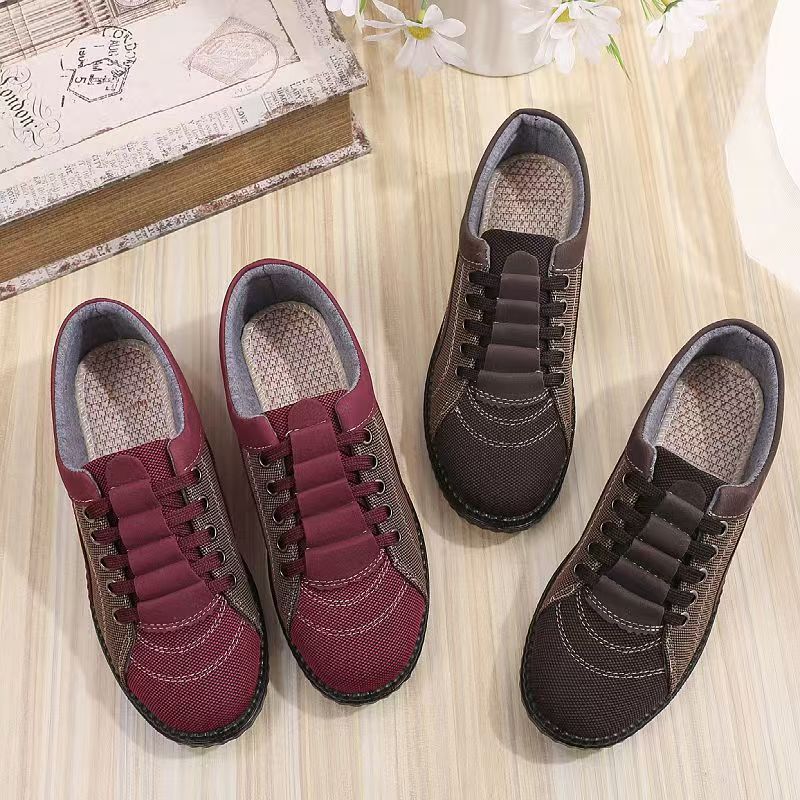 Damen modische Freizeit-Sneaker mit elastischen Schnürsenkeln EB