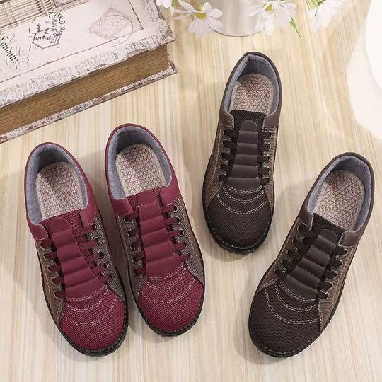 Damen modische Freizeit-Sneaker mit elastischen Schnürsenkeln EB