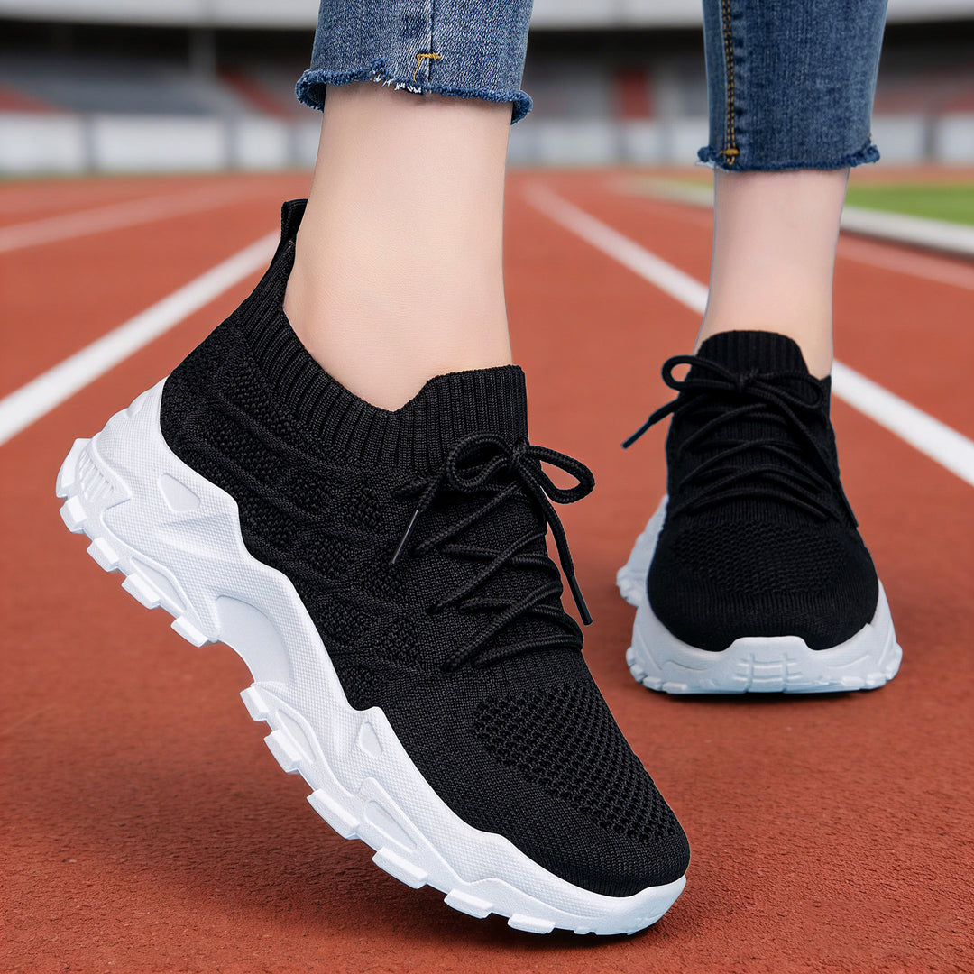 Damen Luftige High-Performance Laufschuhe mit elastischem Strickdesign EB
