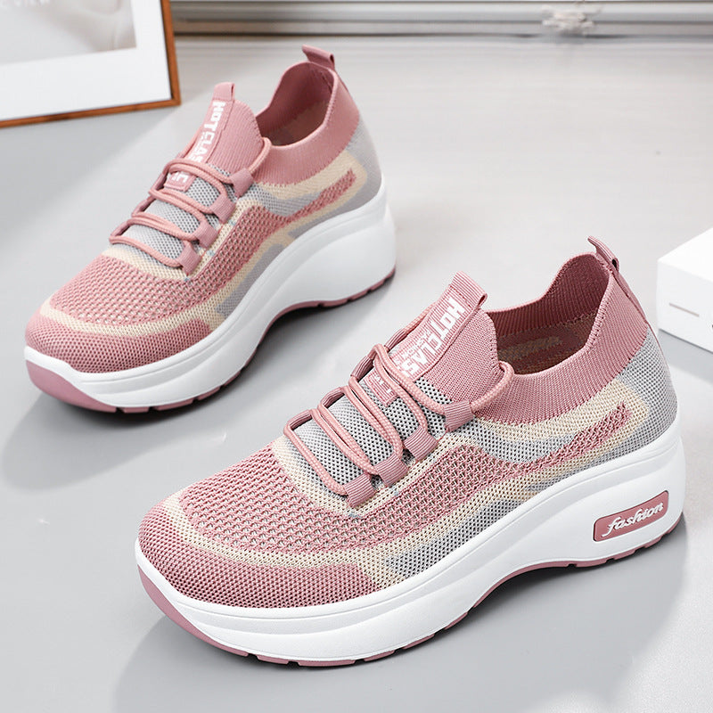 Damen Leichte Sport Sneakers mit atmungsaktivem Netzdesign EB