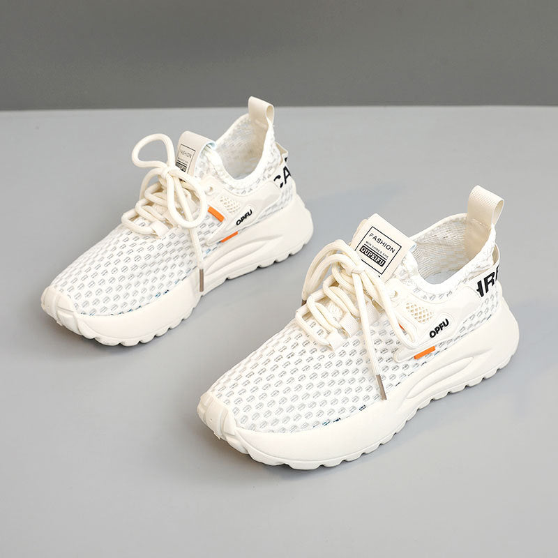 Damen atmungsaktive Sneakers mit stoßdämpfendem Profil und elastischem Schnürsystem EB