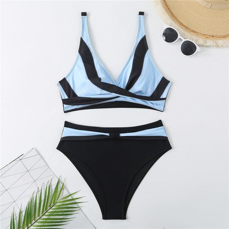 Damen Bikini-Set mit modernem Wickeldesign und figurbetonendem Schnitt EB