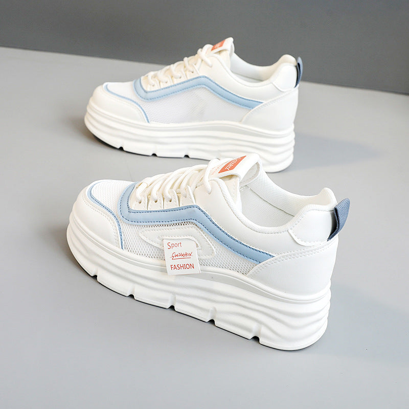 Damen Sportliche Plateau Sneakers mit atmungsaktivem Obermaterial und modischem Design EB