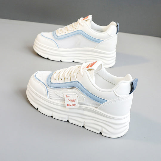 Damen Sportliche Plateau Sneakers mit atmungsaktivem Obermaterial und modischem Design EB