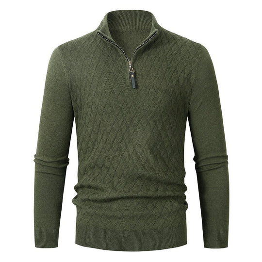 Herren Strickpullover mit Stehkragen und Reißverschluss EB