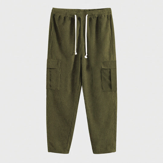 Damen lässige Cargo-Hose mit praktischen Seitentaschen und verstellbarem Kordelzug EB