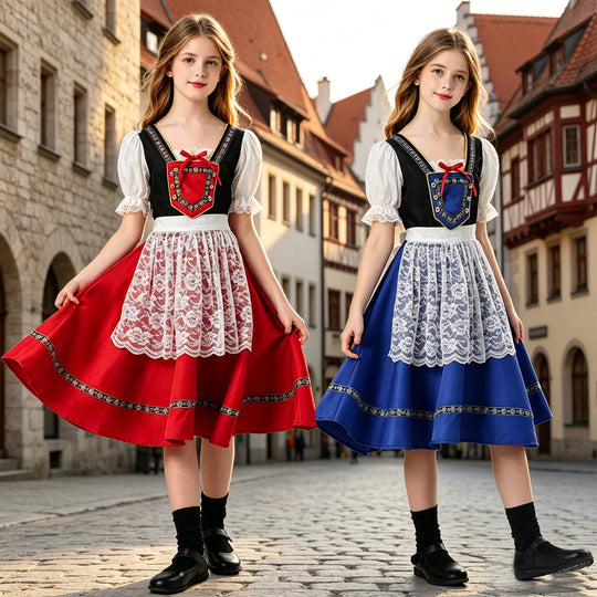 Mädchen Dirndl Kostüm mit Spitzeneinsatz EB