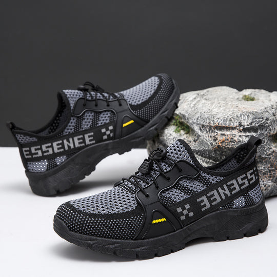 Damen Sportliche Mesh-Sneaker mit druckdämpfender Sohle und elastischem Schnürsystem EB
