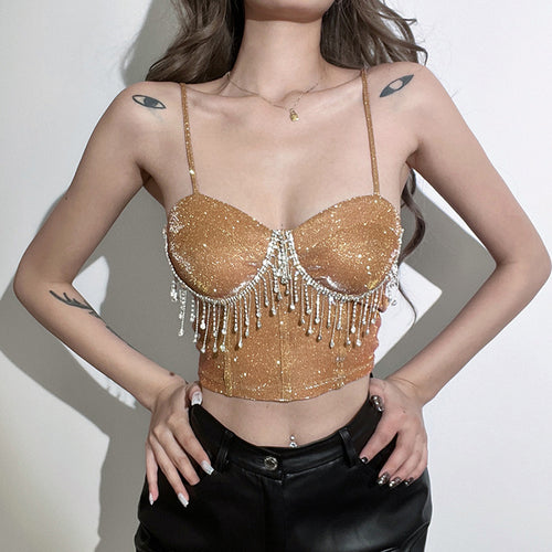 Damen Glamouröses Bustier mit Strassverzierungen EB