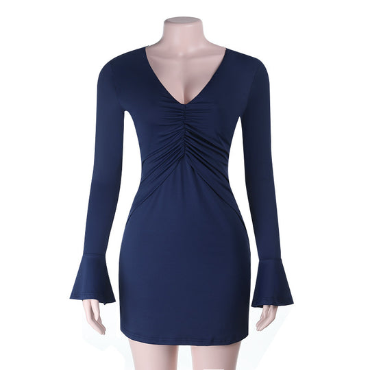 Damen Minikleid mit eleganten Rüschendetails und figurbetontem Schnitt EB