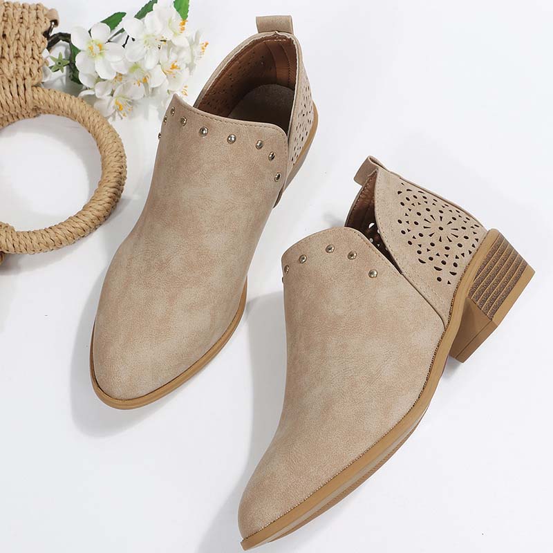 Vintage Spitzenschuh Hollow Knöchelstiefel EB