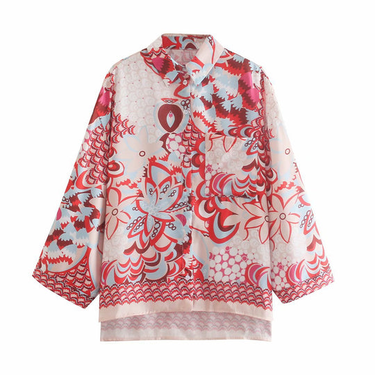 Damen Blusenset mit floralem Muster und Shorts EB