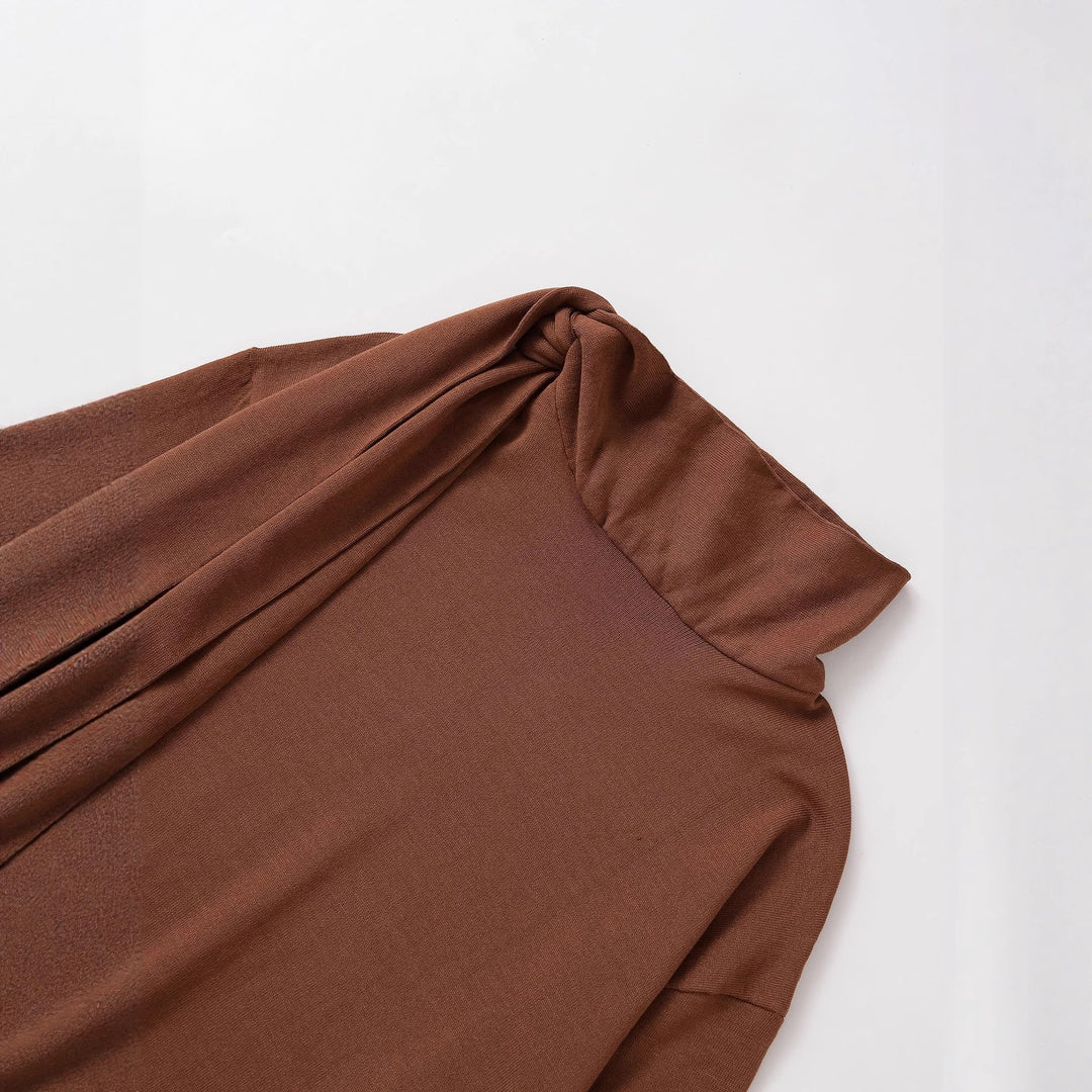 Damen lässiger Strickpullover mit asymmetrischem Kragen EB