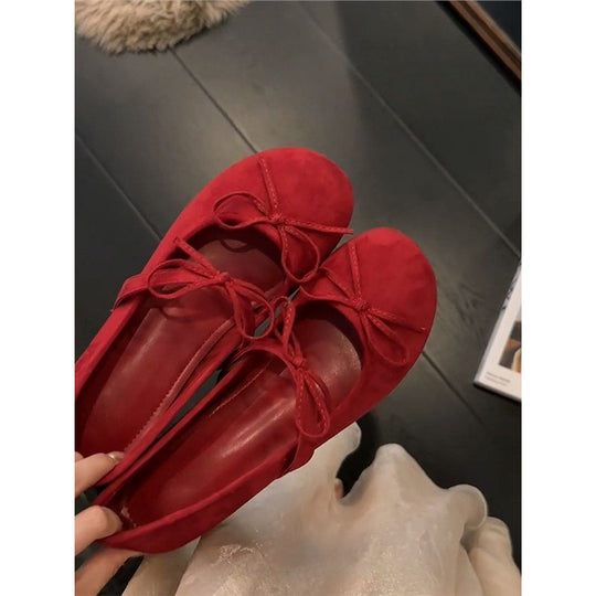 Damen bequeme Ballerinas mit dekorativen Schleifen EB