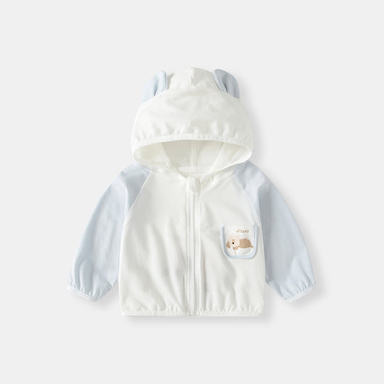 Unisex nan leichte Kapuzen-Sonnenschutz-Windjacke mit elastischen Bündchen EB